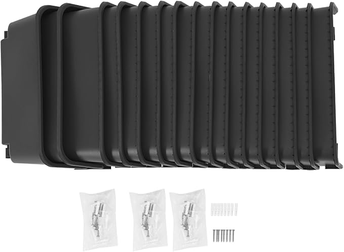 Vertical Wall Planter, Wall-Mounted Living Garden Planter with 16 Plastic Pots Stackable Wall Hanging Flower Pot Clasp Design for Vegetables Flowers (Black 16)