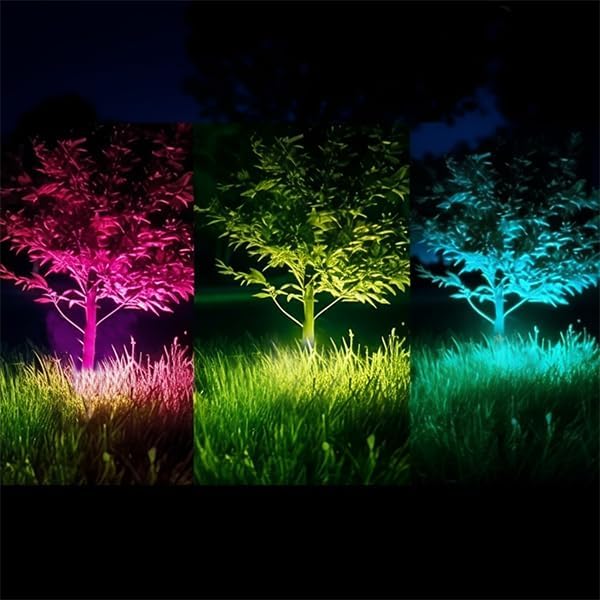 RGB+CCT Low Voltage Outdoor Landscape Lighting with Color Changing,IP65 Waterproof Uplights for Garden and Yard,12V Low Voltage Spotlights,Heavy Duty Accent Fixtures,Remote/APP Control