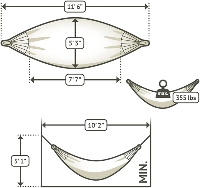 La Siesta® Large Double Brisa Classic Hammock, Outdoor Indoor Hammock Swing - Handmade Weather & Tear Resistant Backyard Bedroom Hammock, Sea Salt