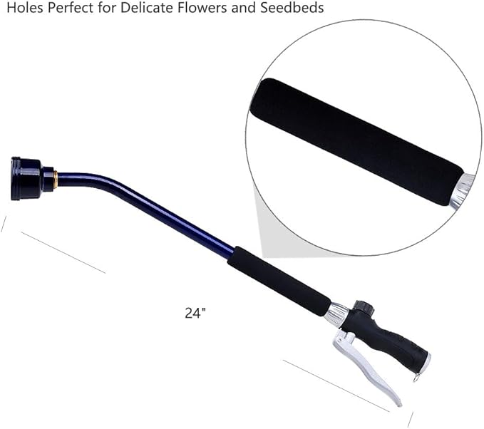 GREEN MOUNT Watering Wand, 24 Inches Sprayer Wand with Superior Stainless Head, Perfect for Hanging Baskets, Plants, Flowers, Shrubs, Garden and Lawn, Purple