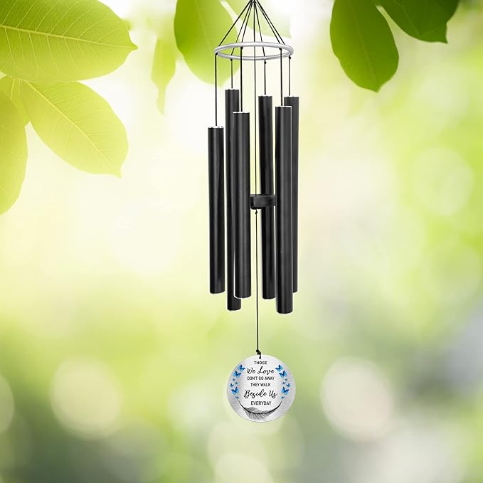 Personalized 36" Bereavement Wind Chimes for Outside, Memorial Gift in Remembrance of a Loved One, Sympathy Gift for Loss of Mother Father Husband, Garden Patio Decor
