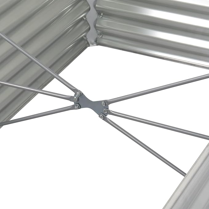 VINGLI 6x3x2ft Raised Garden Bed, Large Planter Garden Boxes Outdoor, Planter Raised Beds Kit for Gardening for Vegetables, Flowers, Herbs (Silver)