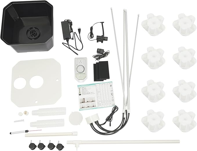 Hydroponics Growing Tower w/LED Light,8 Tiers 40-Hole Vertical Planter Tower,Smart Garden Growing System Kit for Fruits Vegetables Herbs (White)