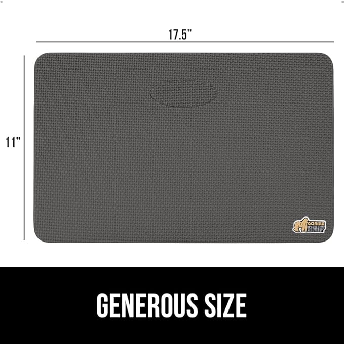GORILLA GRIP Extra Thick Patent Pending Garden Kneeling Pad, 17.5 x 11 Inch Supportive Soft Foam Knee Cushioning for Gardening, Water Resistant, Bathing Baby, Working Supplies, Lightweight, Charcoal