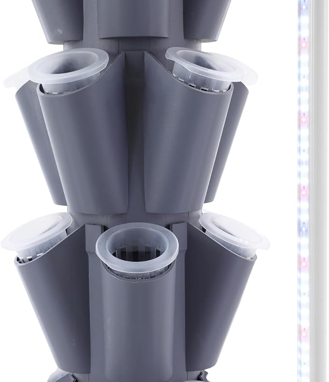 Hydroponic Growing Tower System Kit, 70-Plant Vertical Hydroponics Garden Tower with LED Grow Light, for Outdoor Indoor Herbs Fruits Vegetables Smart Garden Planter Kit