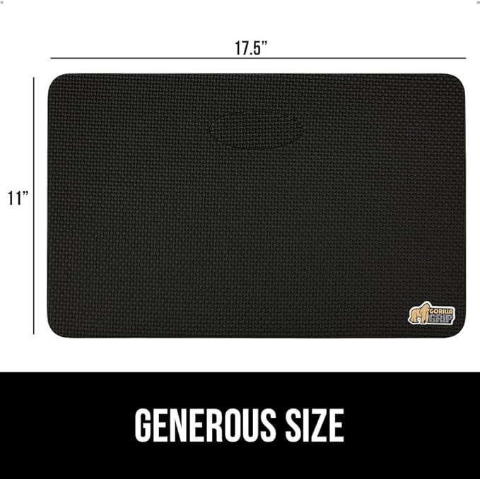 GORILLA GRIP Extra Thick Patent Pending Garden Kneeling Pad, 17.5 x 11 Inch Supportive Soft Foam Knee Cushioning for Gardening, Water Resistant, Bathing Baby Working Supplies, Lightweight, Black