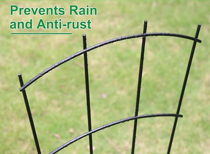 4 Pack 32'' Indoor Plant Trellis for Potted Plants, Metal Garden Trellis for Climbing Plants Outdoor, Black Coated Flower Pot Trellis for Climbing Plants Houseplants Vine Ivy