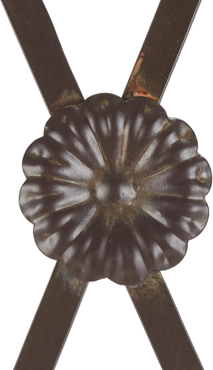 SAFAVIEH Outdoor Collection Mizell Rustic Brown Lattice Wrought Iron Moon Gateway Arbor