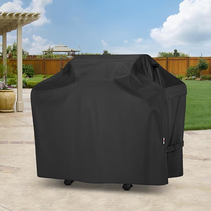 Unicook 50 Inch Grill Cover for Outdoor Grill, Heavy Duty Waterproof BBQ Cover with Side Handles and Air Vents, Weather Resistant, Fits Weber Charbroil Nexgrill Gas BBQs up to 48 Inch Wide, Black