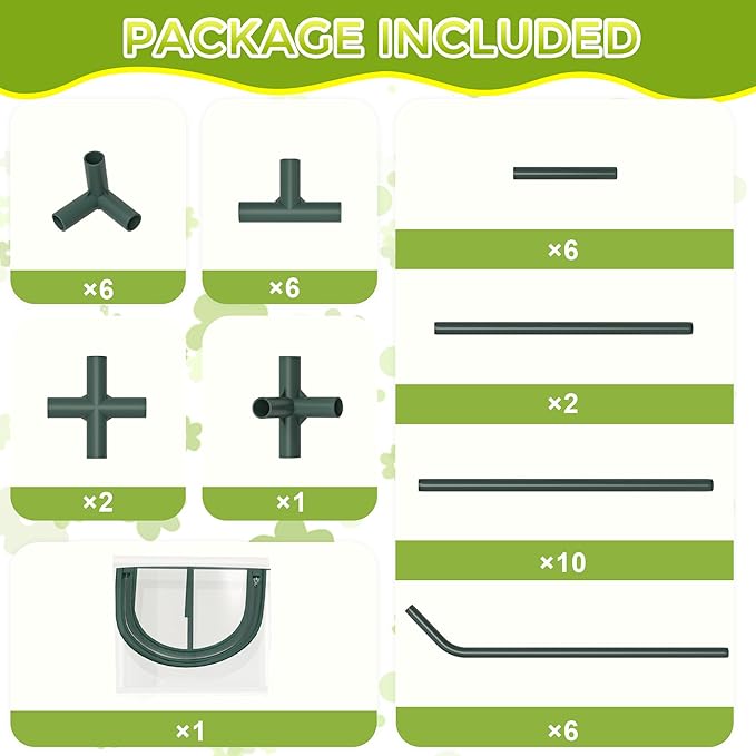 Upgraded Portable Greenhouse, 47.3" L x 26.4" W x 26.4" H Mini Greenhouse for Outdoors with 2 Zipper Doors, PE Cover, Ground Stakes & Ropes for Garden, Patio, Balcony, Backyard