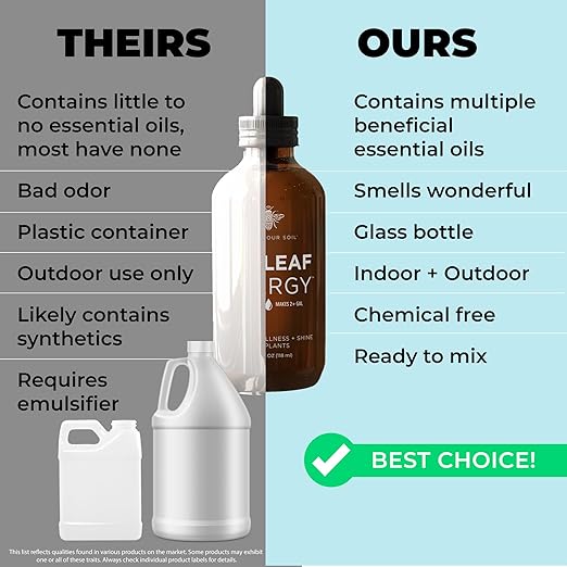 Big Leaf Energy, Neem Oil Concentrate + Essential Oils for Plants and Leaf Care - Organic, Non-GMO, Ready to Mix, Multi-Purpose Leaf Wellness (Makes 32-90 gallons)