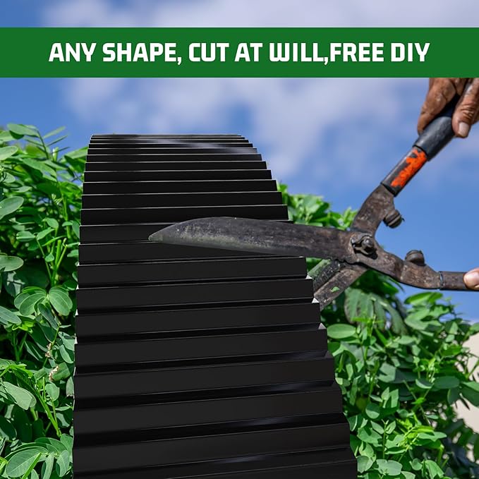 SnugNiture Corrugated Metal Garden Edging,6" x 20' Sturdy Lawn Edging Border,Landscape Edging Border for Lawn, Flower Bed,Garden and Yard