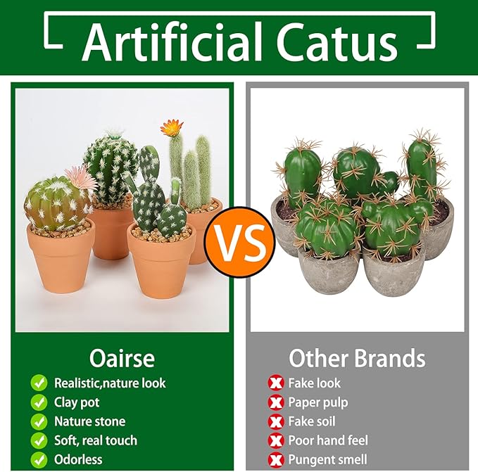 Mini Artificial Cactus Plants in Terracotta Pots 4 Pcs Potted Faux Succulents in Pots Fake Potted Plants Cactus Decor Small Artificial Plants for Home Decor Indoor Office Desk Tabletop Shelf