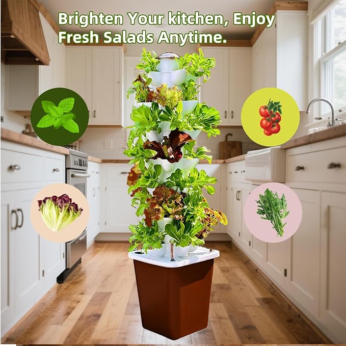 Hydroponic Growing System Kit – Indoor Vertical Hydroponic Garden Tower, 35 Planting Pods,Indoor Herb Garden,Lettuce Vegetables Hydroponic Growing Kit