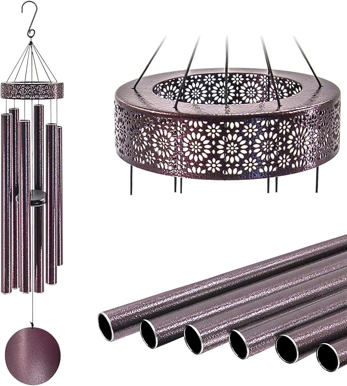 ASTARIN 48'' Wind Chimes for Outside Deep Tone - Large Windchimes with 6 Heavy Tubes, Memorial Wind Chimes Outdoor for Garden Hanging Décor,Sympathy Gifts,Bronze
