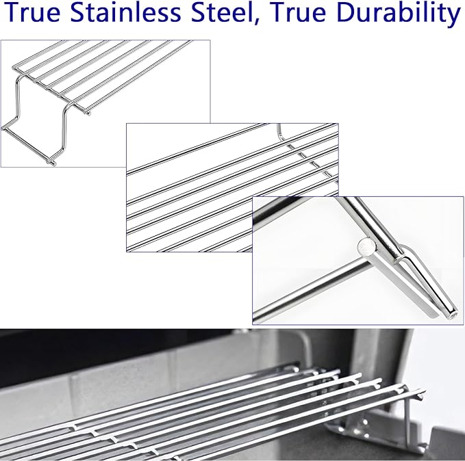 Warming Rack for Weber Genesis 300 Series(2007-2016), Genesis E310, E320, E330, S310, S320, S330, Stainless Steel Grill Parts Replacement for Weber 65054, 81323, 62749