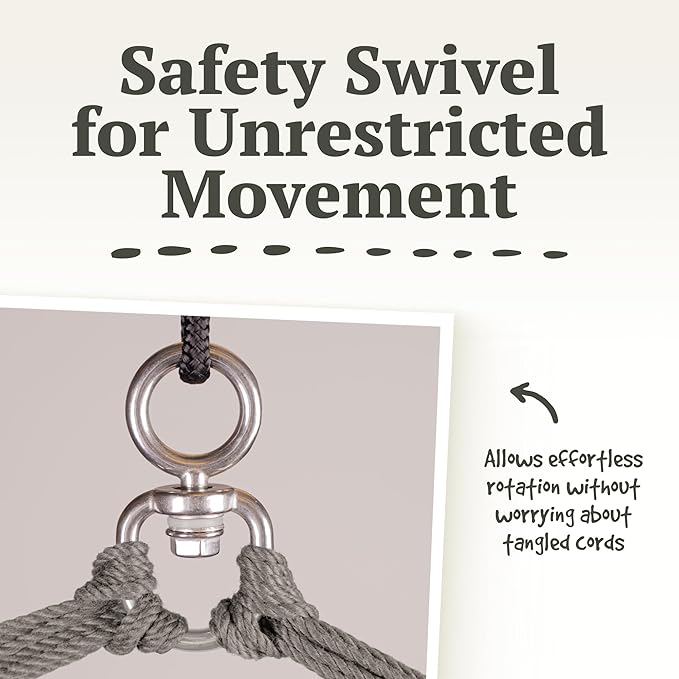 LA SIESTA® - Large Comfort Habana Cotton Hammock Chair & Romano Steel Stand - Hanging Hammock Chair w/Stand - Indoor Outdoor Hammock Chair Swing Bedroom Porch Balcony - Boho Hanging Chair - Flamingo