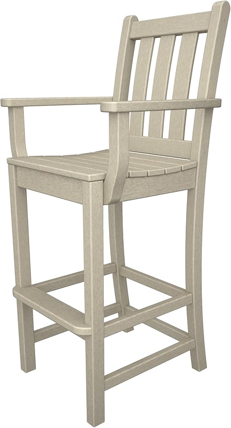 POLYWOOD® Traditional Garden Bar Chair, Sand