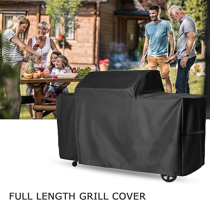 600D Heavy Duty Grill Cover for Traeger Woodridge Pro and Wood Ridge Elite Pellet Grill - TFB97JLH. Full-Length All Weather Grill BAC776 Accessory, 68" L x 27" W x 47" H