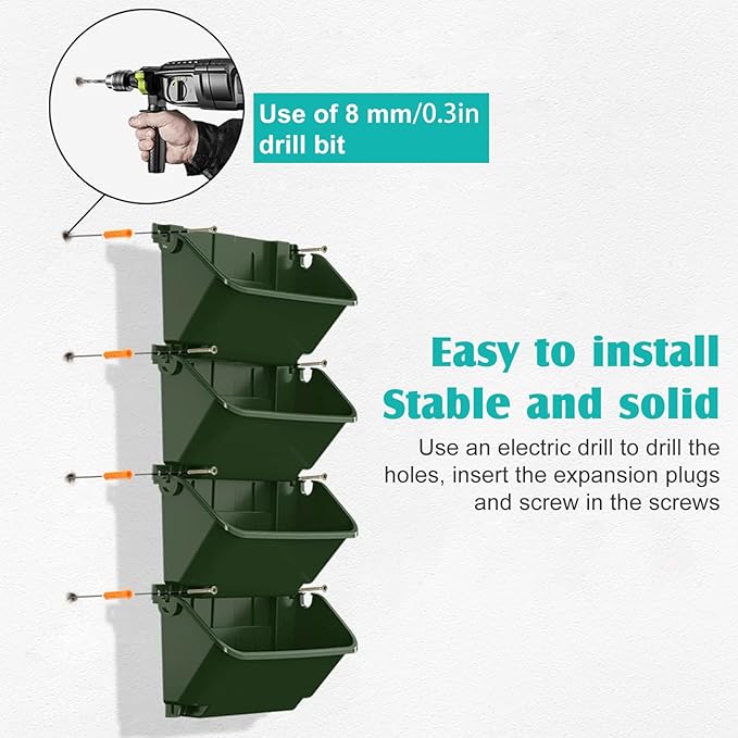 Vertical Wall Planter, 4 Packs Self Watering Wall Planters for Indoor with 3 Pcs Garden Tool Set Vertical Planter Tower for Strawberries Flowers Herbs, 12.9''x5.5'' x26.7''