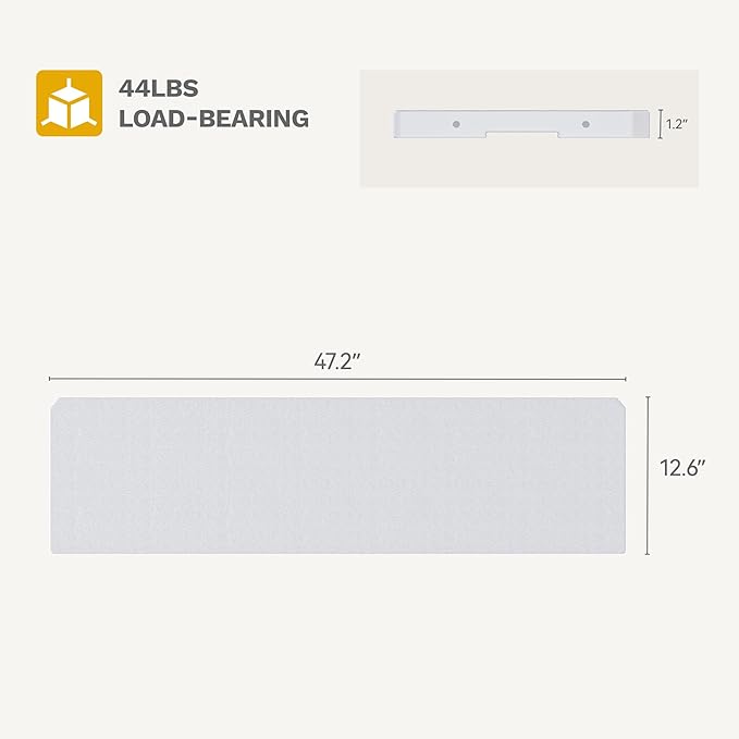 DWVO 2-Pack Resin Storage Shed Shelves, Fit for 35 Cu. Ft. Horizontal Shed 4.3x2.5x3.4 FT, 47" x 12.6" Waterproof Shelves with 8 Screws, 44 lbs Capacity, Easy to Assemble, Gray