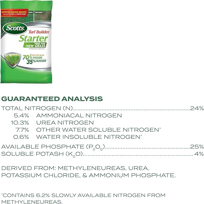 Scotts Turf Builder Starter Fertilizer for New Grass, Use When Planting Seed, 14,000 sq. ft., 42 lbs.