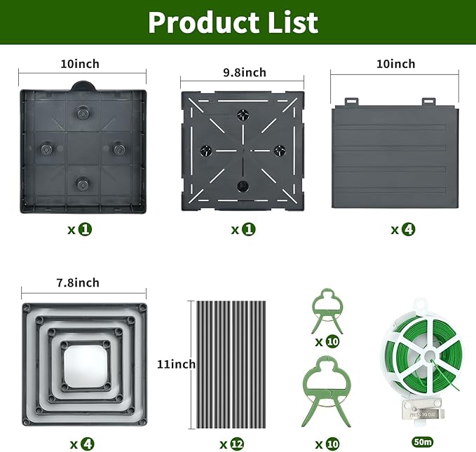 Raised Garden Bed, Planter Boxes with Trellis 58.3'' Tomato Planters for Climbing Vine Vegetables Flowers Plants Self Watering Tomatoes Cage for Outdoor Patio Greenhouse