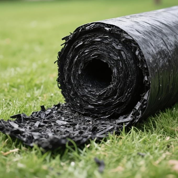 6ft x 2ft Recycled Rubber Mulch Mat, Narrow Rubber Garden Strip for Landscaping, Tree Rings, Pathway Edging, Weed Barrier, Eco-Friendly Ground Cover, Easy to Cut & Install