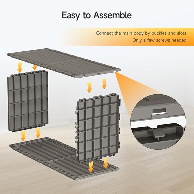 ONBRILL Multifunctional Storage Shed, Outdoor Storage Cabinet with Hooks and Lock Ring, Waterproof Outdoor Storage Shed for All Weather, Tool Outdoor Shed for Patio Lawn and Garden