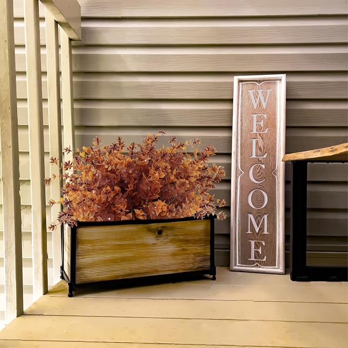 RECUTMS Faux Mums Plants,Artificial Flowers for Outside Artificial Fall Flowers, Fake Outdoor UV Resistant Autumn Plants for Home Kitchen Christmas Festival Thanksgiving Autumns Decoration(Brown)