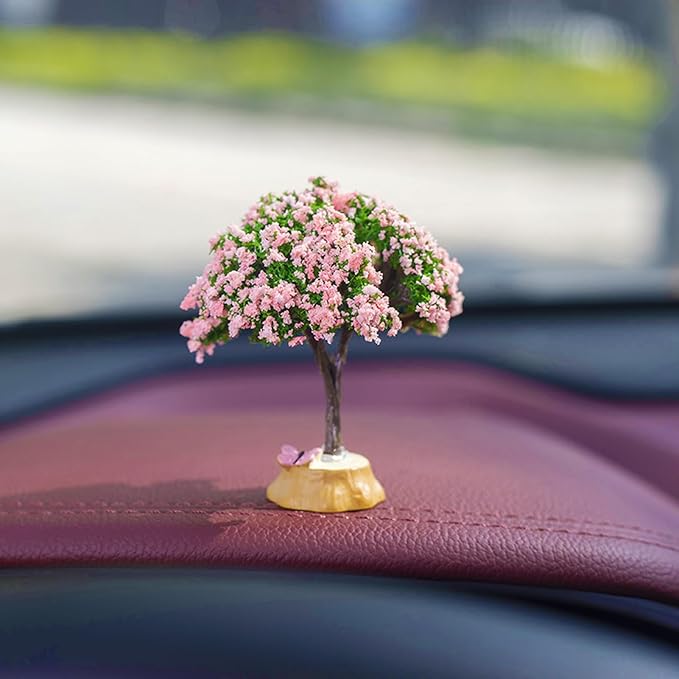 Simulated Mini Plastic Flower Tree Suitable for Sand Table Layout and Landscape Layout.Color Miniature Home Decoration Model Tree.2 Pieces.