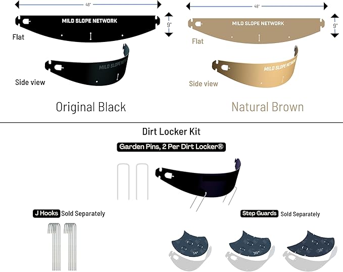 Dirt Locker Erosion Control Hillside Planters, 25-Pack-Black—DIY-Raised Garden Bed Terracing Kit for Mild Slopes, 10°-24°-Geogrid Water Retention Planting Stabilizer-Retaining Wall Compatible