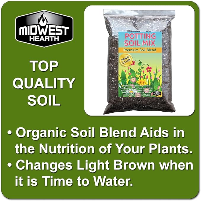 Premium Potting Soil Mix with Peat Moss, Vermiculite, Perlite (Made in USA) (4 Dry Quarts)