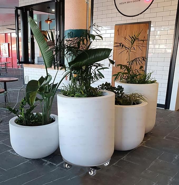 Plant Stand with Wheels,3.0mm Thick Aluminum Alloy Plant Caddy with Wheels Heavy Duty, Rolling Plant Stand Holds 14 Inch and 500lbs(Black)