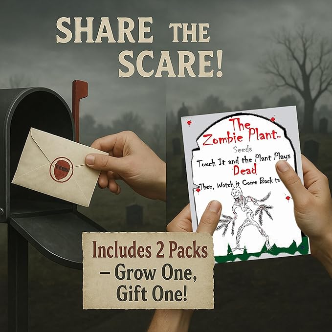 Zombie Plant Seed Packets ā Grow a Live Sensitive Plant That Plays Dead When Touched! Indoor Plant Seeds & Educational STEM Activity | House Plant Seeds | Unique Garden Seeds ā 2 Pack