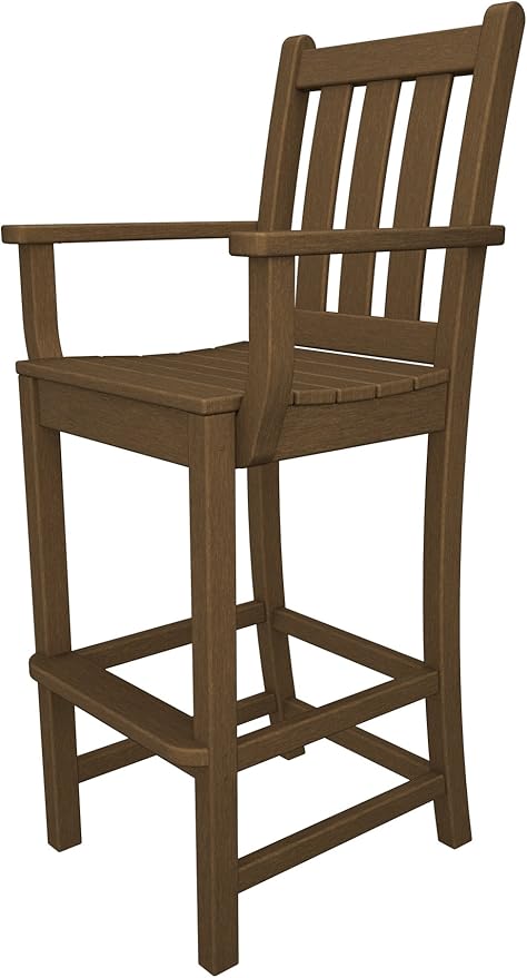 POLYWOOD® Traditional Garden Bar Chair, Teak