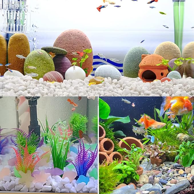 5LB Succulent and Cactus Gravel Pebbles, 1/5 Inch White Natural Decorative Polished Stones, River Rocks for Plants, Vases, Aquariums, Terrarium and Outdoor Gardening