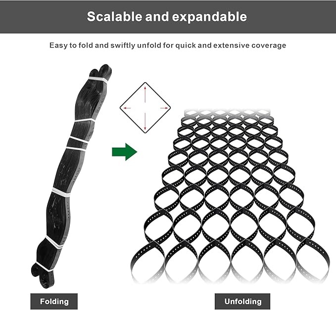 Gravel Grid 2" Thick Geo Ground Grid for Gravel- 9x17FT Geocell with 1885 LBS Per Sq Strength, Geogrid Driveway Stabilization System for Garden Landscaping Shed Base Slope Grass and Pathways