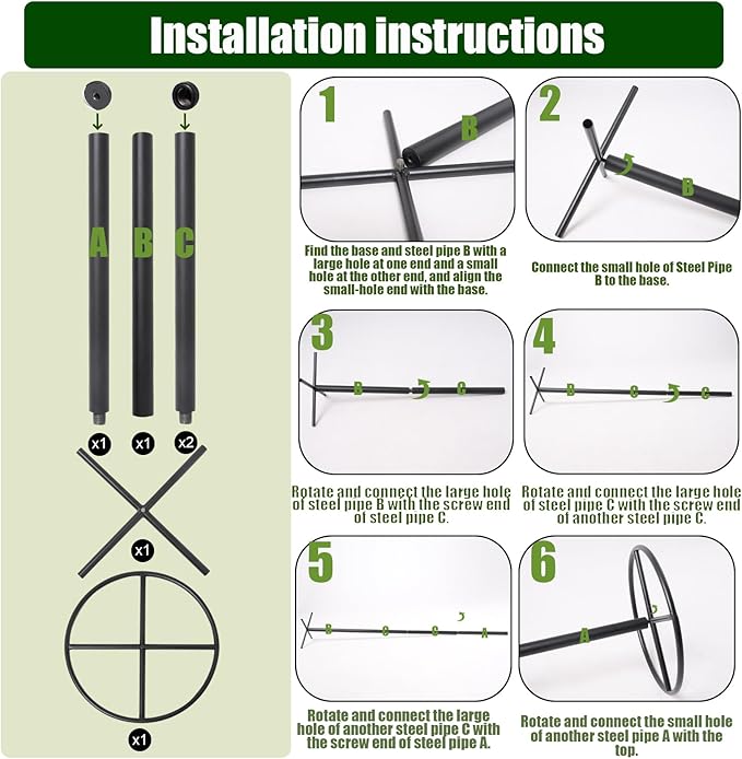 14"x14"x60" 1PCS Dragon Fruit Trellis - Durable Metal Vertical Support Frame for Climbing Plants, Easy Assembly with Instructions, for Dragon Fruit Enthusiasts