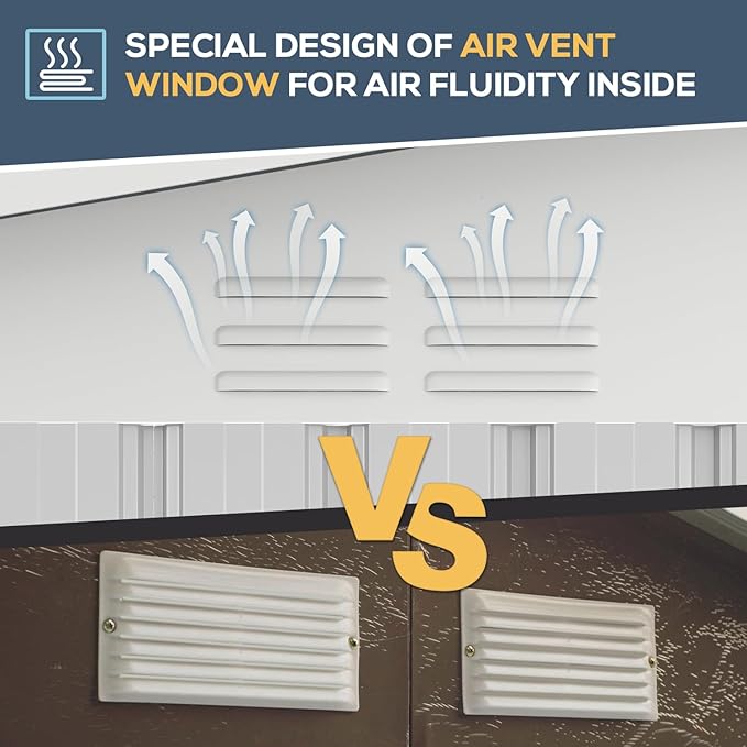 U-MAX Shed 10x10 Storage Shed, Large Metal Outside Garden Sheds & Outdoor Storage Clearance, Tool Shed Outdoor Storage Lockable for Backyard, Patio and Outside Use in White