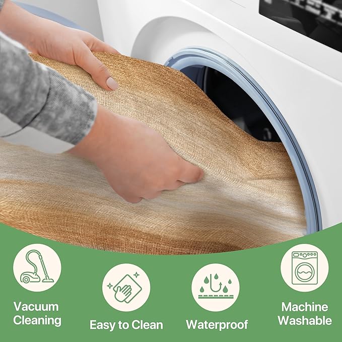 GENIMO Outdoor Rug for Patio Clearance, 5'x7' Reversible Plastic Straw Rugs, Lightweight Waterproof RV Camping Mat for Camper, Balcony, Deck, Backyard, Picnic, BrownBeige