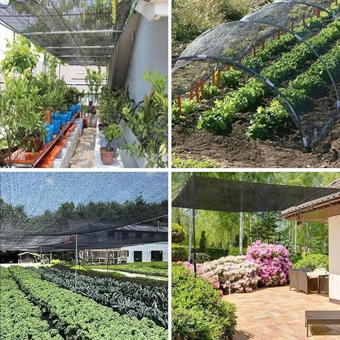 Shade Cloth for Plants Greenhouse, 40-50% Sunblock Shade Sails -for Outdoor Garden Pergola Patio Lawn Plant Sun Protection Cloths for Kennel Chicken Coop Easier to Hang Net Cover