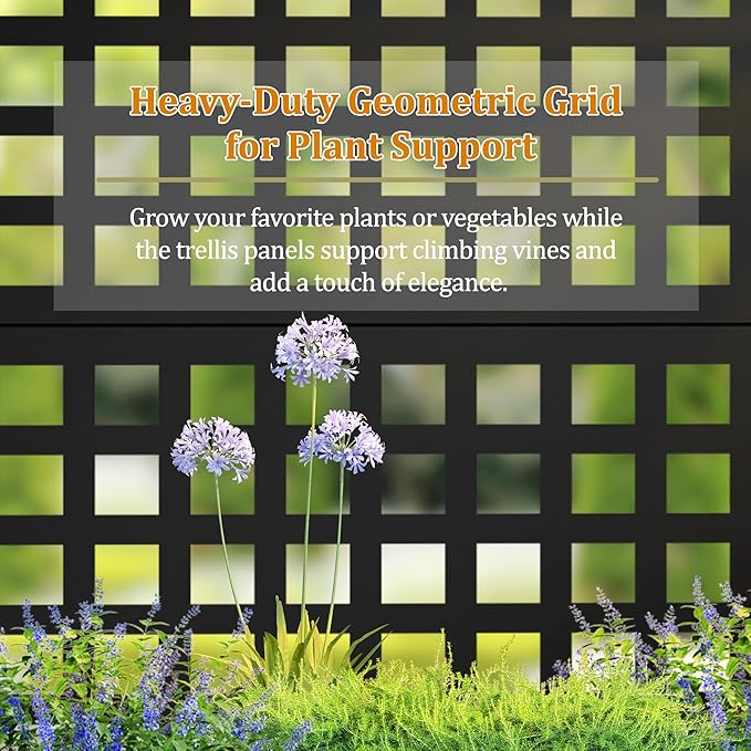 Metal Planter Box with Trellis, Heavy-Duty Raised Garden Bed for Climbing Plants, Drainage Hole, Outdoor Planter Box with Privacy Screen,35''L×16''W×71''H