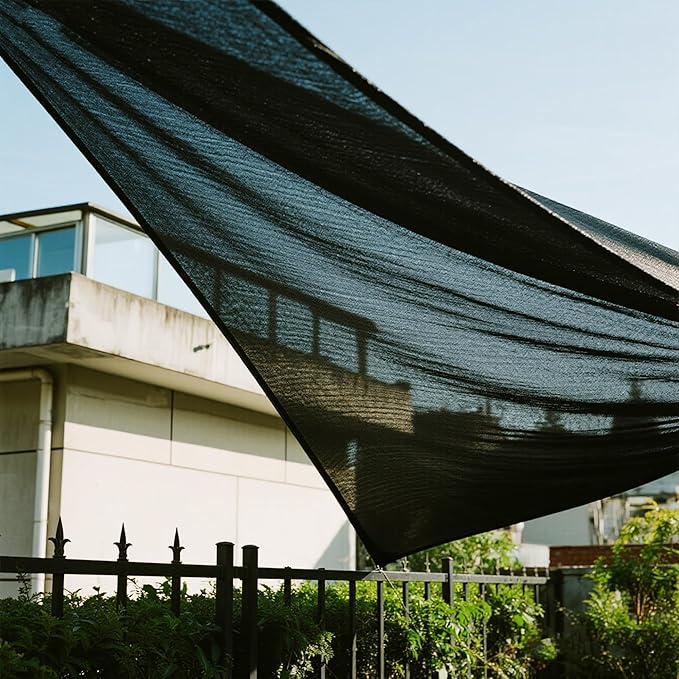 winemana 20x48 FT Black Shade Cloth, 70% UV Resistant Mesh Tarp with Reinforced Grommets, Breathable Sun Shade Net for Garden, Greenhouse, Patio Plants and Animal Coop Cover