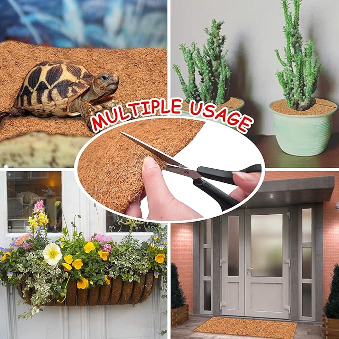 Riare 4 Pack 16 × 80 Inch No-Slip Ice and Snow Carpet Mats- Waterproof Outdoor Coconut Fiber Carpet Anti-Slip Coir Runner for Walkways, Front Door, Stairs, Porch Safe & Stable Walking