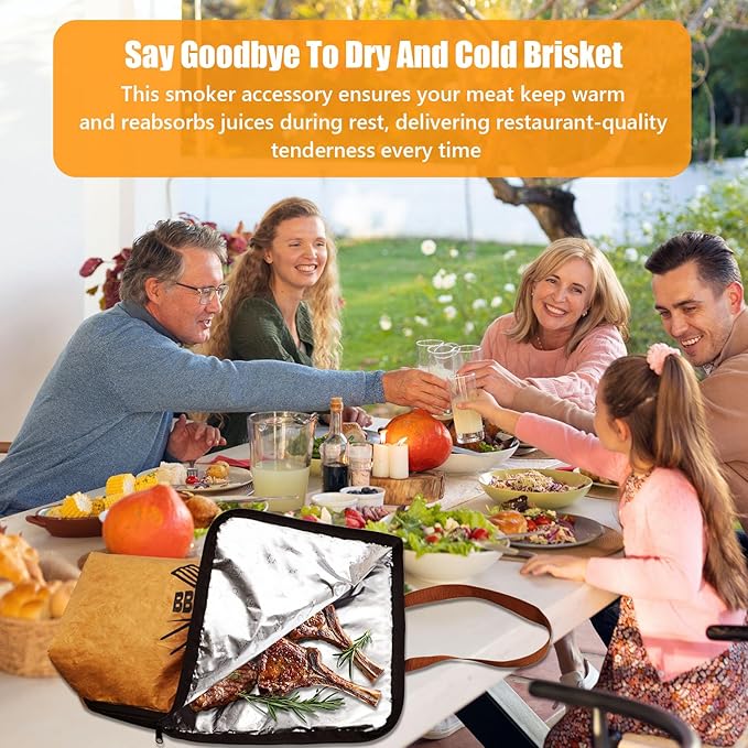 BBQ Blanket for Resting Meat,BBQ Meat Blanket for Turkey/Steak/Brisket/Pork Shoulder,21in Wide Mouth Design Reusable Insulated Grilling Accessories for Traeger Weber Or Pellet Grill Enthusiasts