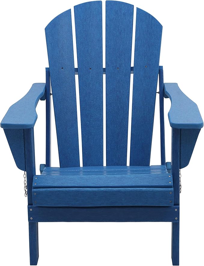 Westin Outdoors Laguna WO Home Outdoor Adirondack Folding Chair Lounger Seat Traditional Retro Home Furniture for Beach, Balcony, Backyard, Lawn, Patio, Pool, Deck, Garden (Pacific Blue)