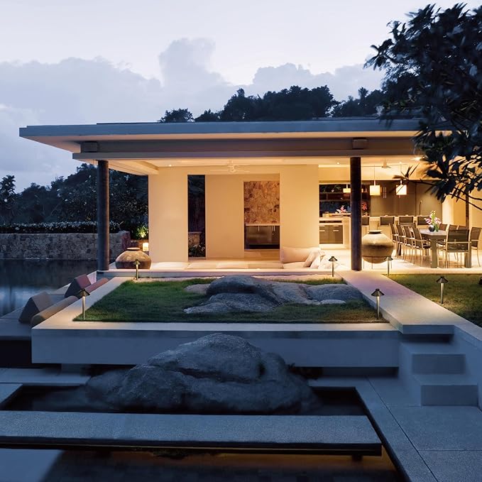 GKOLED Solid Brass Pathway Lights, Low Voltage LED Landscape Path Light, Outdoor Waterproof Accent Lighting, 12V AC/DC, 2700K Warm White, with 3W G4 LED Bulb & Large Rugged Slot Spike, 20 Pack