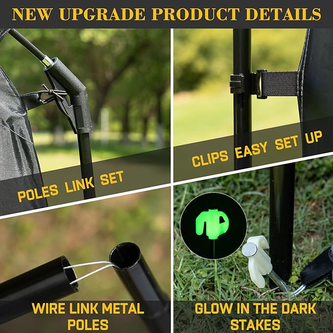 Happy Travel Bike Storage Tent, Outdoor 8×7×6.3ft Large 2-in-1 Portable Shed More 30% Top Space W/Double Doors with Mesh, Outside Lawn Mower Shelter and Bicycle Cover for Patio Furniture, Garden Tools