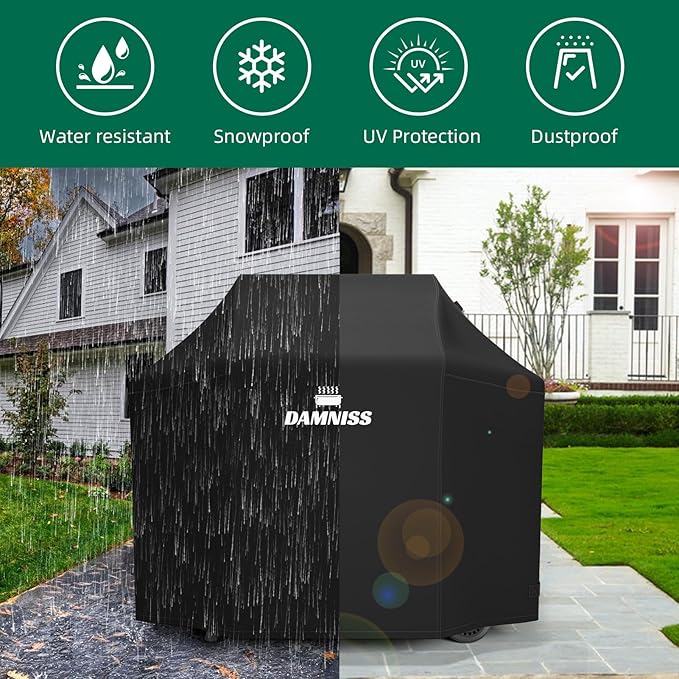 Grill Cover for Outdoor Grill, 58 Inch Pellet BBQ Grill Covers, Polyester Fabric Waterproof Universal Gas Charcoal Barbecue Grill Cover for 300/305/550 Series Smoker